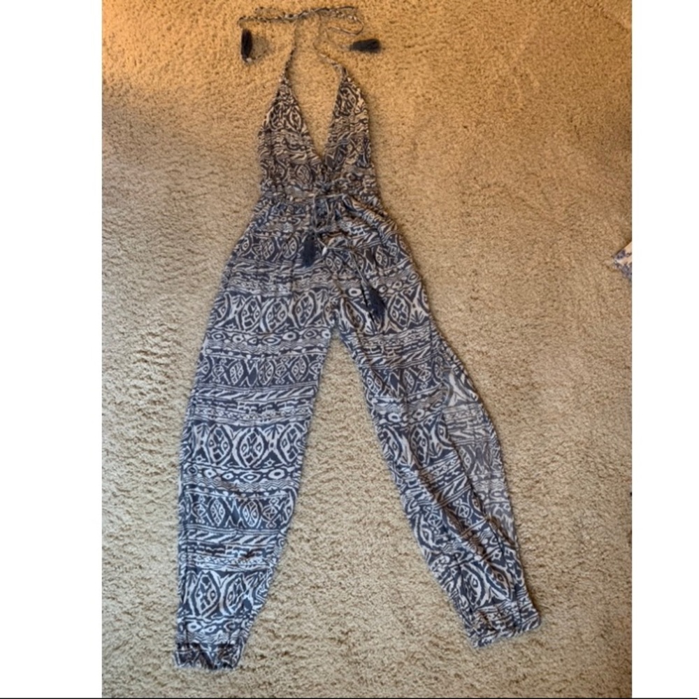 AQUA v-neck halter jumpsuit